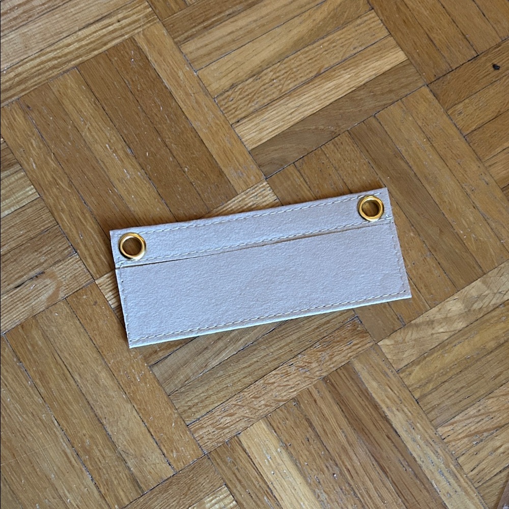 Tan Beige Long Wallet  felt insert organizer